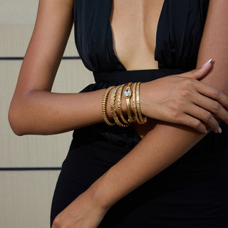 Golden Dual-Textured Cuff
