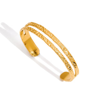 Golden Dual-Textured Cuff