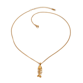 Fishbone Pendant Necklace