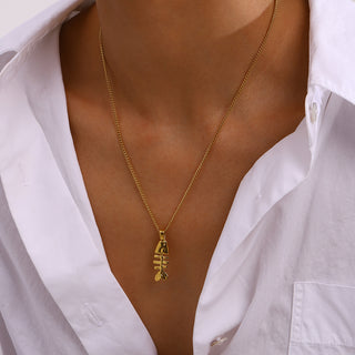 Fishbone Pendant Necklace