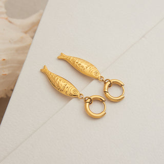 Fish Charm Drop Earrings