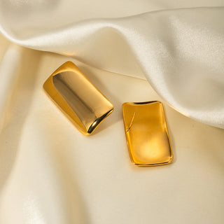 Sculpted Slate Golden Hoops