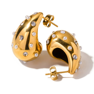 Stardrop Pearl Hoops