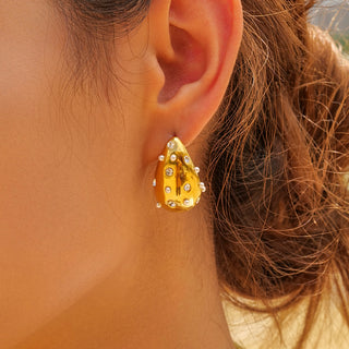 Stardrop Pearl Hoops