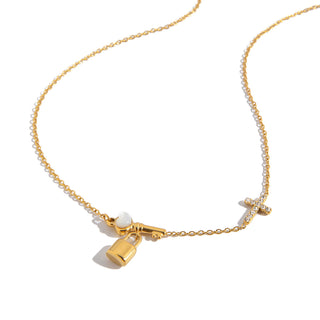 Lock & Key Charm Necklace