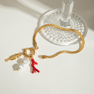 Coral Charm Bracelet