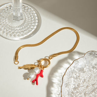 Coral Charm Bracelet