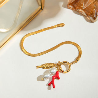Coral Charm Bracelet