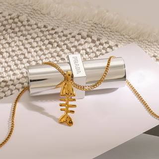 Fishbone Pendant Necklace