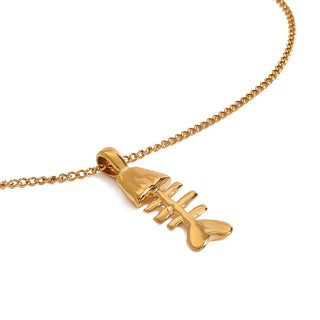 Fishbone Pendant Necklace