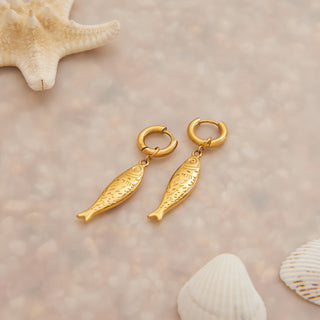 Fish Charm Drop Earrings