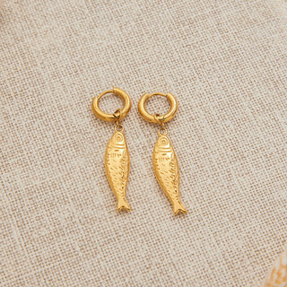 Fish Charm Drop Earrings