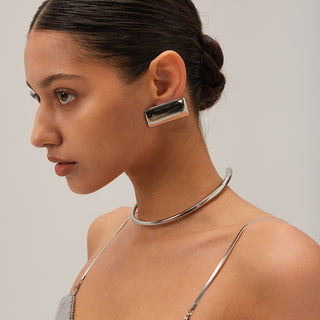 Sculpted Slate Hoops