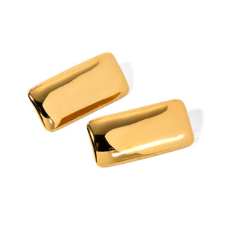 Sculpted Slate Golden Hoops