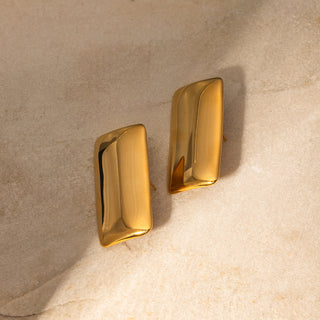 Sculpted Slate Golden Hoops