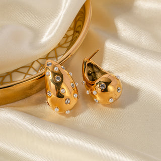 Stardrop Pearl Hoops