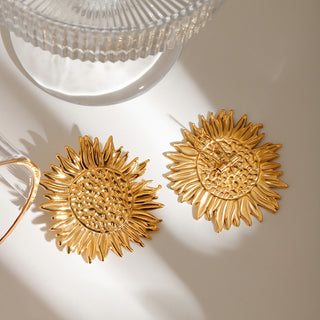 Solara Bloom Earrings — 18K gold plated waterproof stud earrings by IAM