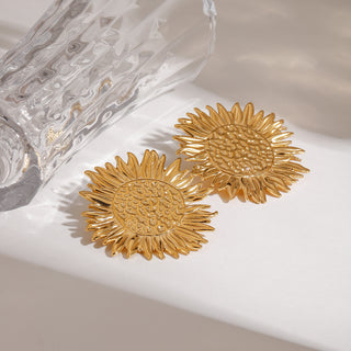 Solara Bloom Earrings — 18K gold plated waterproof stud earrings by IAM