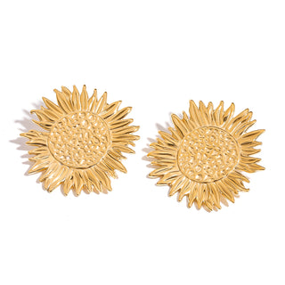 Solara Bloom Earrings — 18K gold plated waterproof stud earrings by IAM