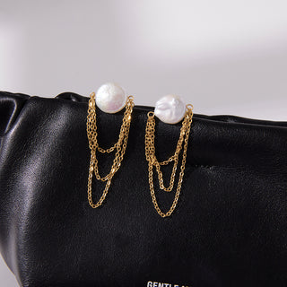 Pearl Drift Chain Earrings