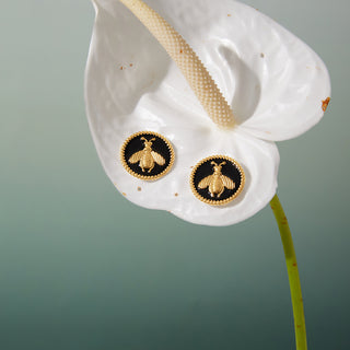 Noir Honey Studs — 18K gold plated waterproof stud earrings by IAM
