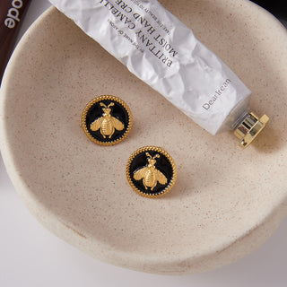 Noir Honey Studs — 18K gold plated waterproof stud earrings by IAM