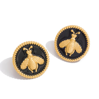 Noir Honey Studs — 18K gold plated waterproof stud earrings by IAM