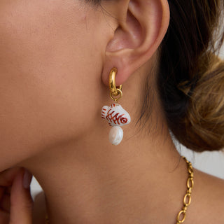 Tide Charm Hoops