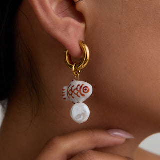Tide Charm Hoops