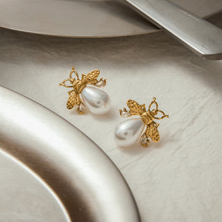 Honeyguard Pearl Studs