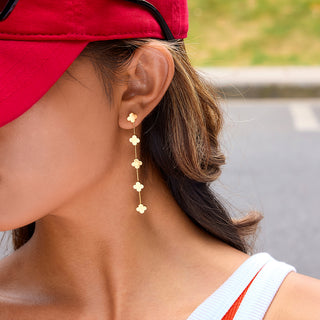 Golden Clover Drop Earrings