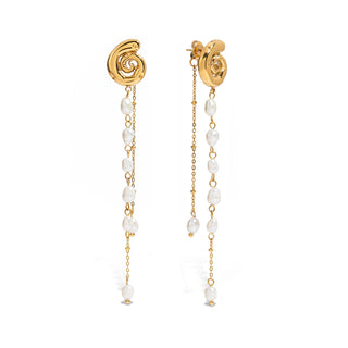 Spiral Drift Pearl Earrings