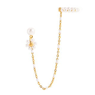 Orbit Pearl Chain Earring