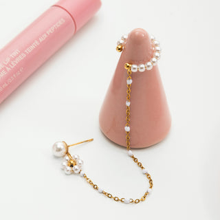 Orbit Pearl Chain Earring