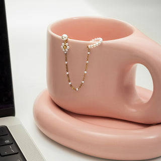 Orbit Pearl Chain Earring