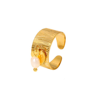 Golden Tide Pearl Ring