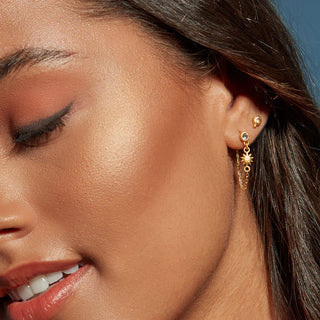Sun & Moon Chain Drop Earrings