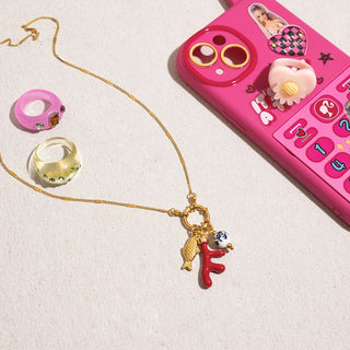 Coral Voyage Charm Necklace