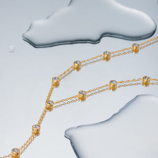 Luna Lariat Necklace — 18K gold plated waterproof necklace by IAM