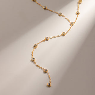 Luna Lariat Necklace — 18K gold plated waterproof necklace by IAM