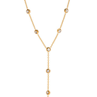 Luna Lariat Necklace — 18K gold plated waterproof necklace by IAM