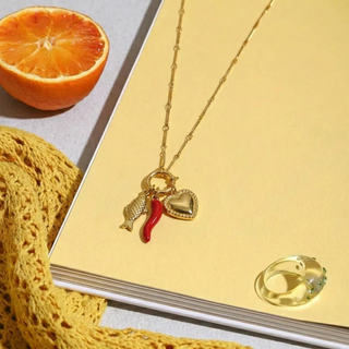 Coral Voyage Charm Necklace